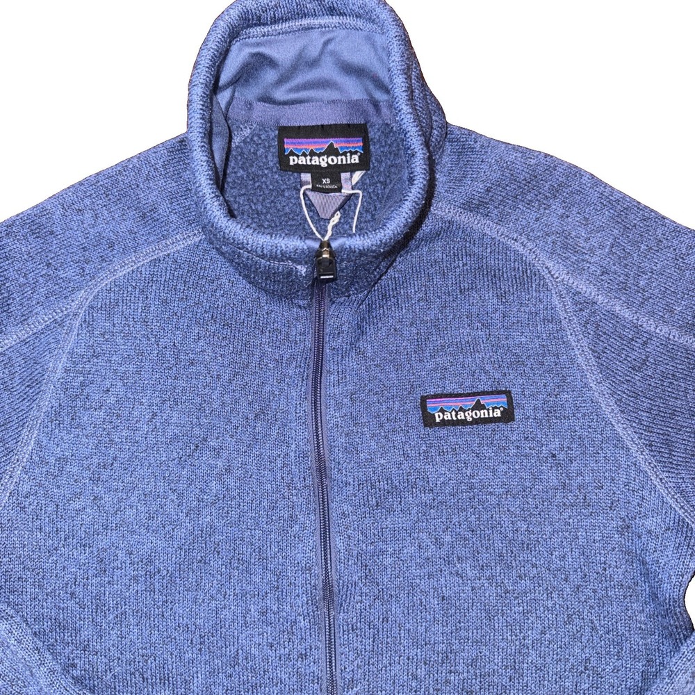 Patagonia Better Sweater Women's Size XS Full Zip Jacket Blue Heather Logo
